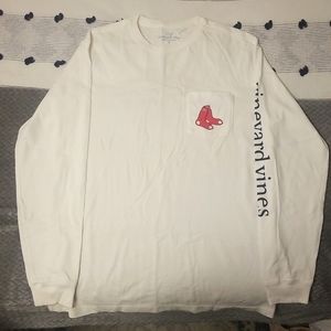 Vineyard Vines Boston Red Sox 2018 WS Champs Men's L/S Pocket T-Shirt